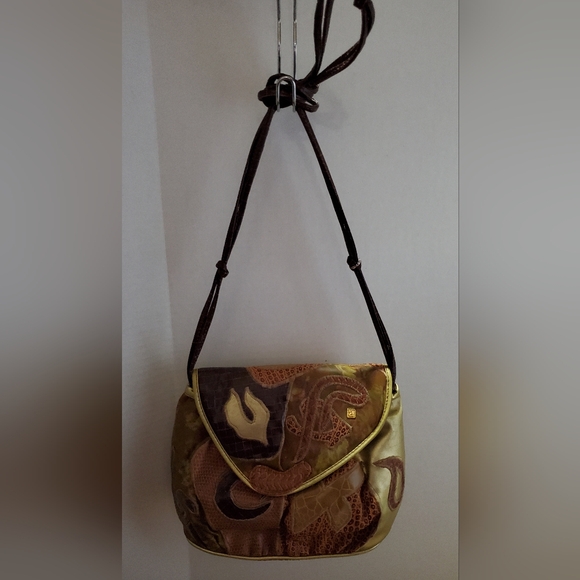 Alentino NAS Bag**Imitation Frog Skin**Unique  Patchwork**Vintage 1980's**6A - Picture 4 of 8